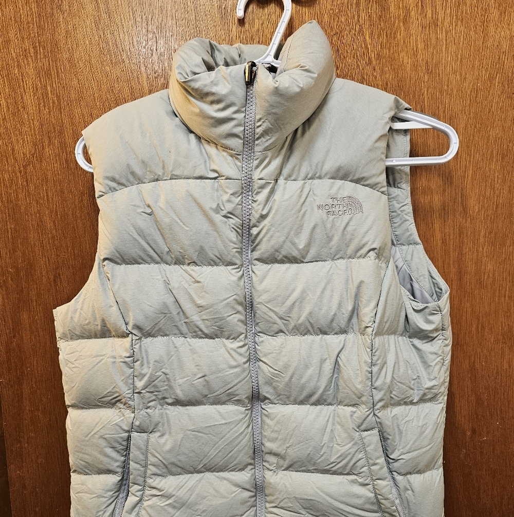 The North Face Light Gray Puffer Vest